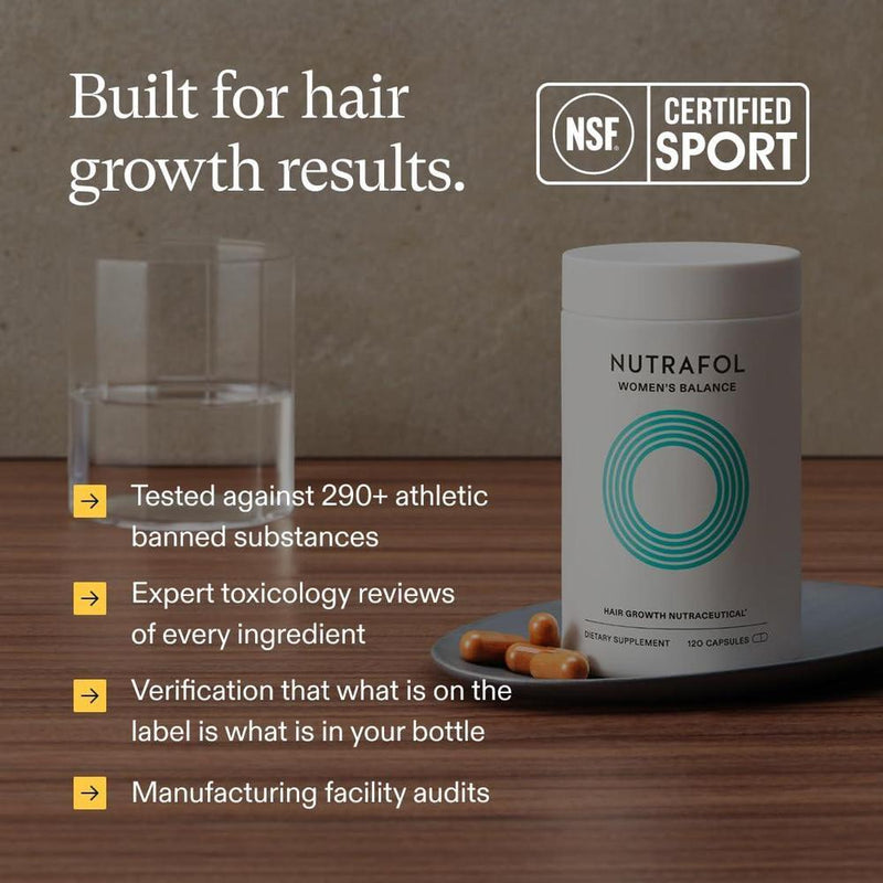 Nutrafol Suplementos Women's Balance para el Crecimiento del Cabello en Mujeres Desde los 45 Años, Clínicamente Probados