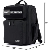 Mochila táctica impermeable WOLFpak con capacidad de 15L, diseño en color negro, personalizable y durable