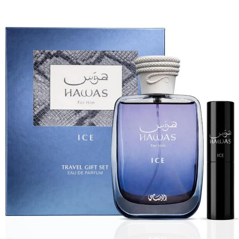 RASASI Hawas Ice para Hombre Eau de Parfum, Fragancia Árabe Premium de Manzana Congelada, Bergamota, y Limón