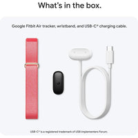 Google Fitbit Air, rastreador de actividad sin pantalla, con seguimiento fitness, ritmo cardíaco y sueño. Coaching IA personalizado