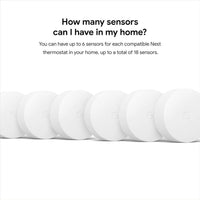 Google Sensor de temperatura Nest compatible con termostatos Nest. Incluye 3 sensores para control de clima en varios espacios del hogar