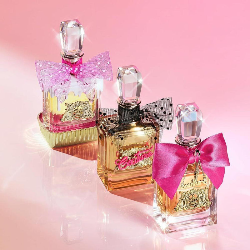 Juicy Couture Viva La Juicy Gold Eau De Parfum, Perfume para Mujer con Notas de Frutos Rojos Jugosos, Jazmín Sambac y Crema de Vainilla - Frutal y Dulce, EDP Spray