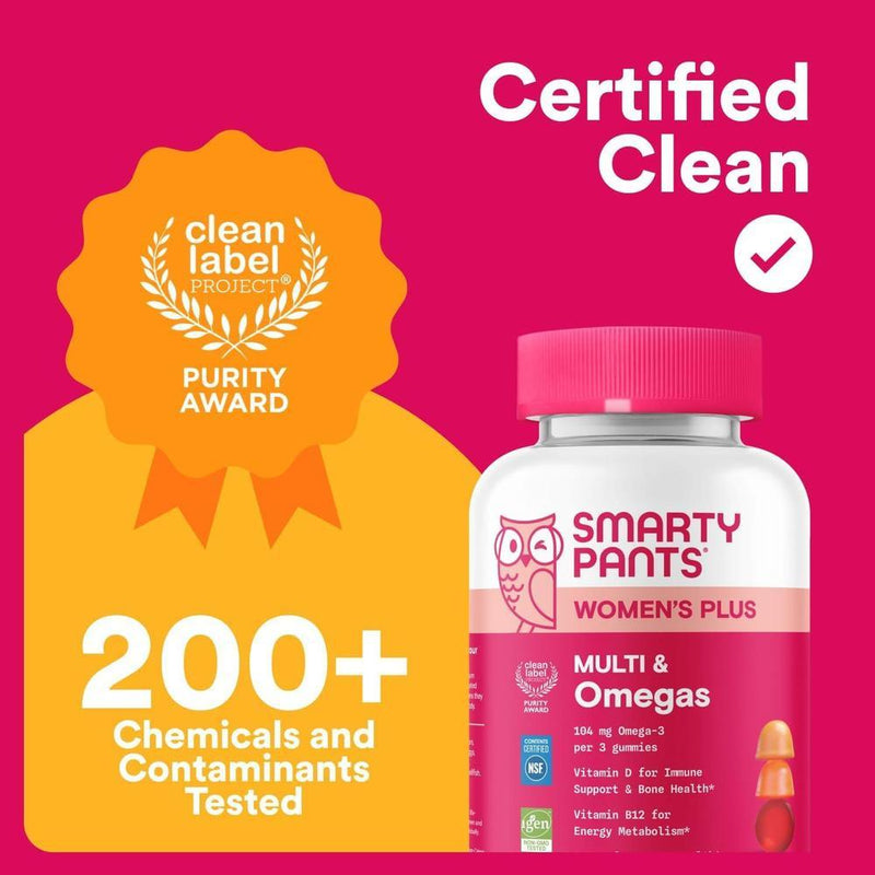 SmartyPants Gomitas Multivitamínicas para Mujer con Omega 3, Metilfolato, CoQ10, Vitaminas D3, C, B12, B6, A, K y Zinc, 90 Unidades
