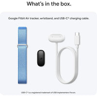 Google Fitbit Air - Rastreador de Actividad Sin Pantalla con Seguimiento de Fitness, Frecuencia Cardíaca y Sueño Inteligente