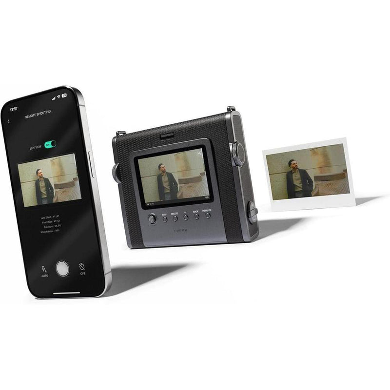 Cámara de película instantánea Fujifilm INSTAX Wide Evo con efectos creativos y monitor LCD