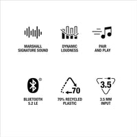 Marshall Acton III - Altavoz Bluetooth para el hogar en color negro, con conectividad Bluetooth 5.2 y un diseño sostenible