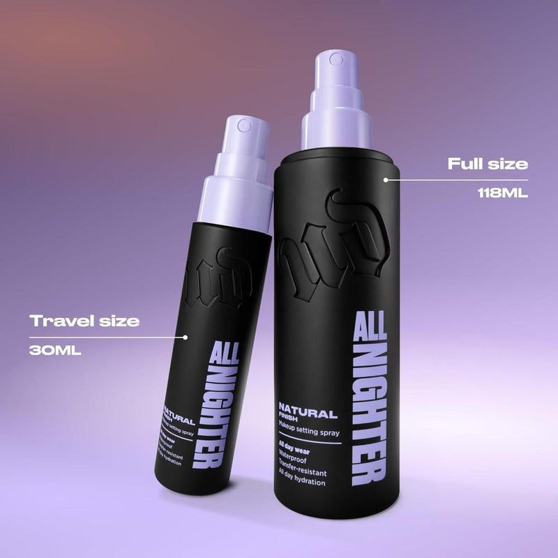 Urban Decay All Nighter Spray Fijador de Maquillaje Impermeable, Acabado Natural, Hasta 24 horas de uso