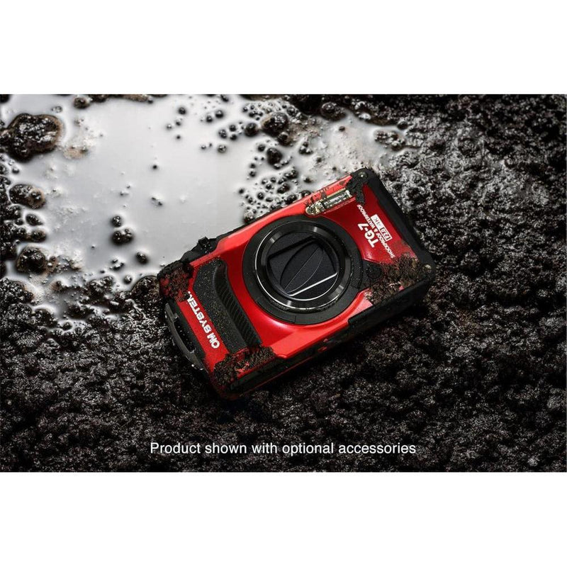 OM System OLYMPUS Tough TG-7 Cámara Subacuática Roja, Impermeable, Alta Resolución y Brillo, Video 4K, Disparo Macro