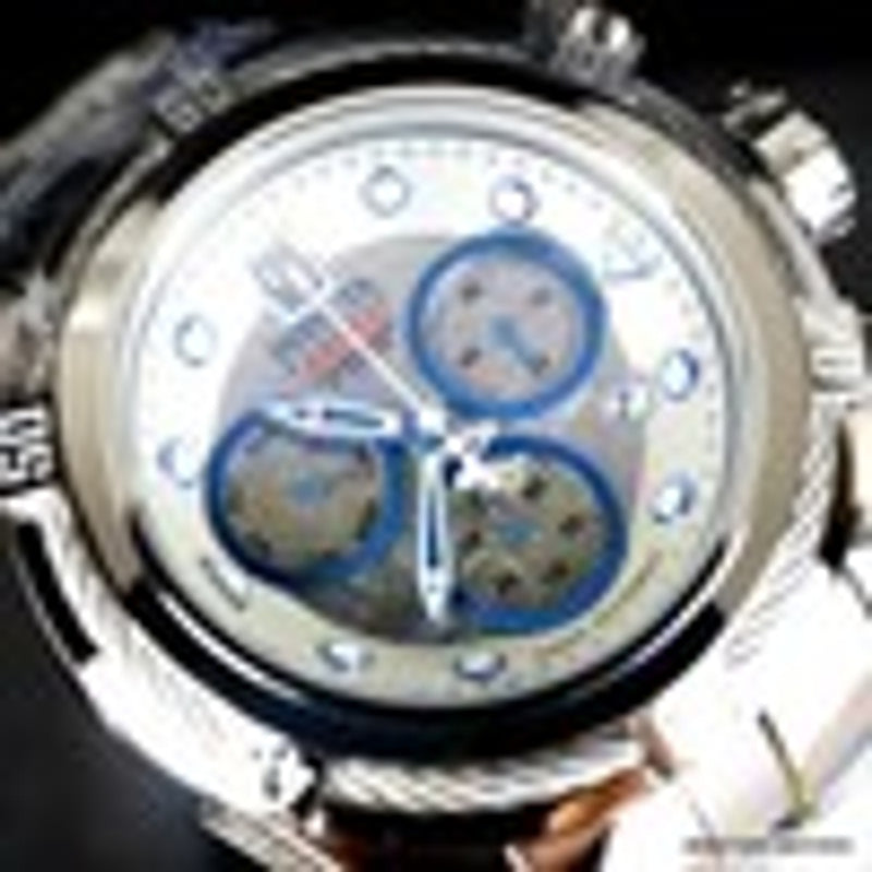 Bulova Marine Star 98B350 Red Dial Gray Band Chronograph Men's Quartz Watch 43MM