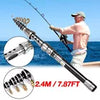 Kit Caña de pescar telescópica portátil y carrete línea de pesca equipo de pesca