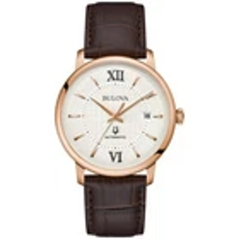 Bulova Men's Classic Hudson Automatic Calendar Brown Leather