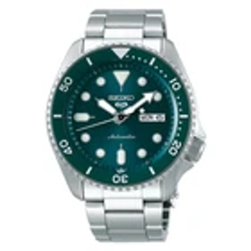 Seiko 5 Sports Full Stainless Steel Green Bezel 42.5mm Automatic Watch SRPD61K1