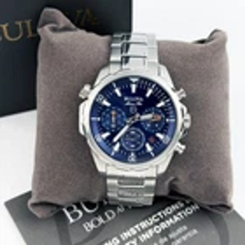 Bulova Marine Star Blue Dial Men's 96B256 Chronograph Quartz Watch 43mm