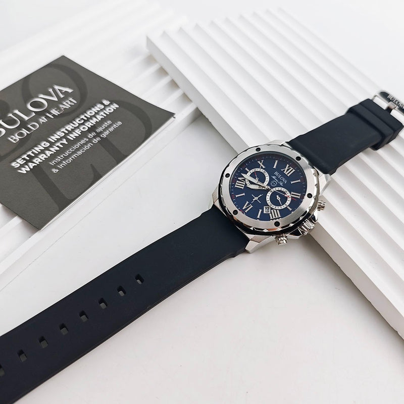 Reloj Bulova Marine Star 98B258 - Esfera Azul, Correa de Goma (44mm)