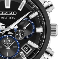 Seiko Astron GPS Solar Dual Time SSH053 Esfera Negra Acero Inoxidable