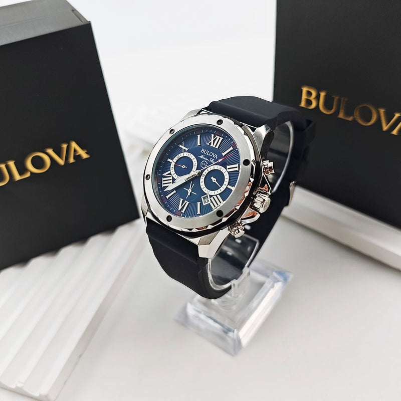 Reloj Bulova Marine Star 98B258 - Esfera Azul, Correa de Goma (44mm)