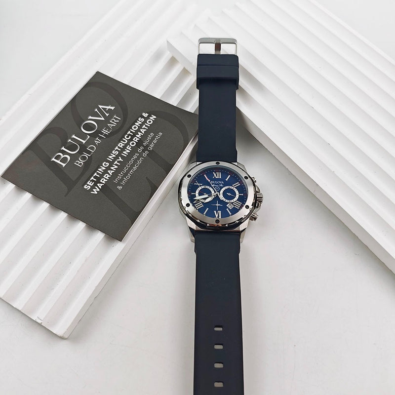Reloj Bulova Marine Star 98B258 - Esfera Azul, Correa de Goma (44mm)