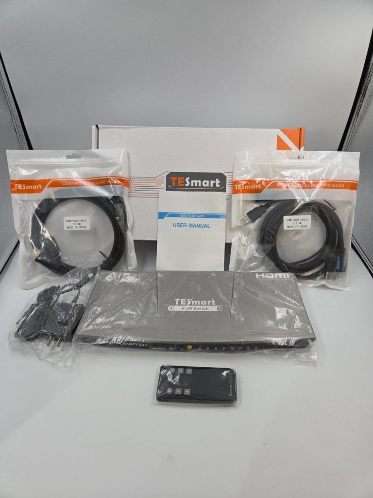 Tesmart Monitor 4 KVM Switch, 4 Inputs & 1 Output, With Remote New In Box