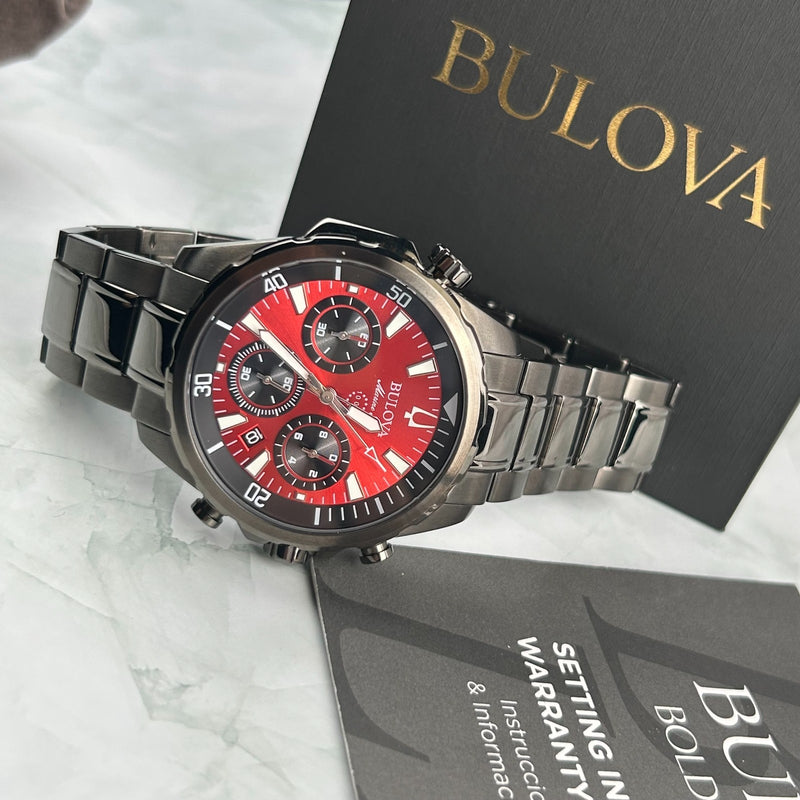 Reloj Bulova Marine Star 98B350 Cronógrafo - Esfera Roja (43mm)