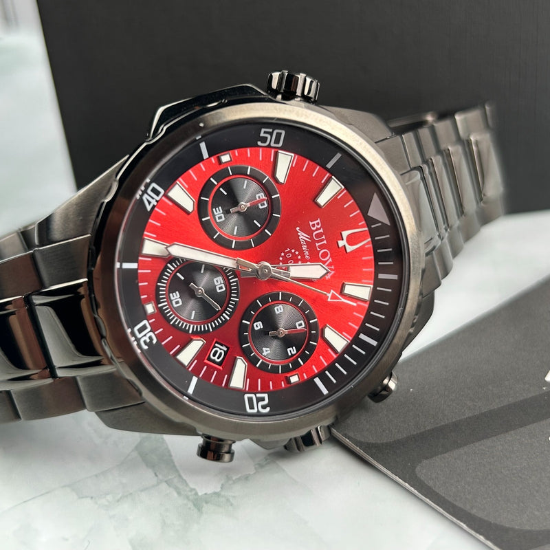 Reloj Bulova Marine Star 98B350 Cronógrafo - Esfera Roja (43mm)