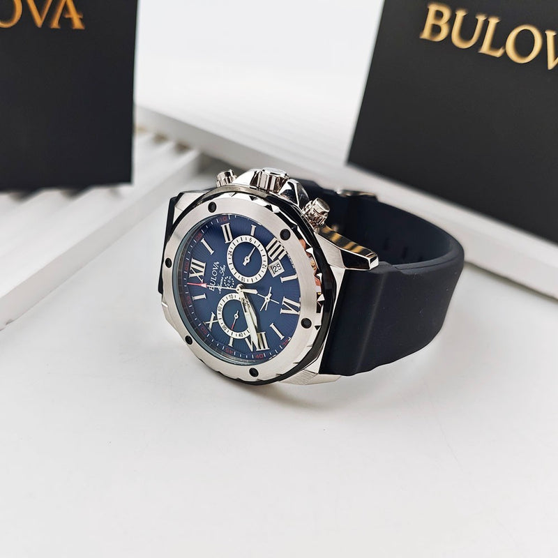 Reloj Bulova Marine Star 98B258 - Esfera Azul, Correa de Goma (44mm)