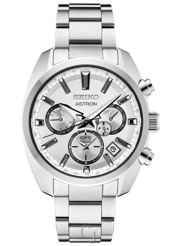 Seiko Astron GPS Solar Dual Time SSH047 Esfera Plateada Acero Inoxidable