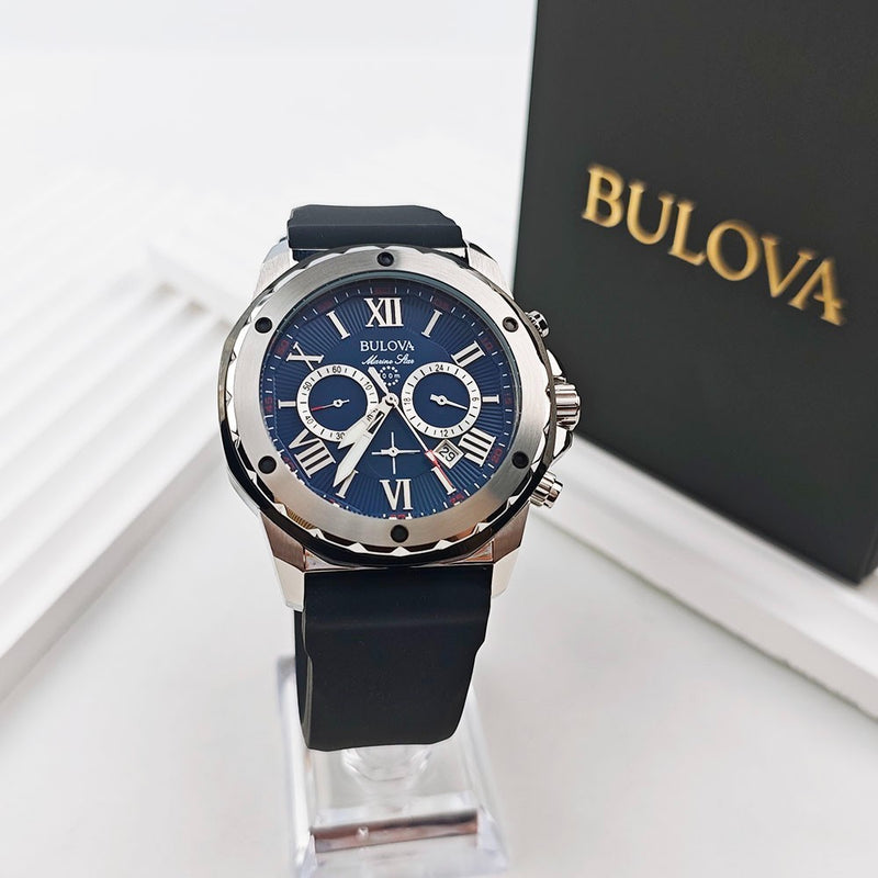 Reloj Bulova Marine Star 98B258 - Esfera Azul, Correa de Goma (44mm)