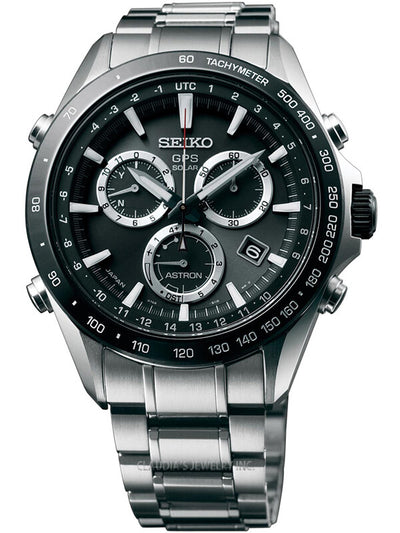 Seiko Astron GPS Solar Cronógrafo Esfera Negra Acero SSE011