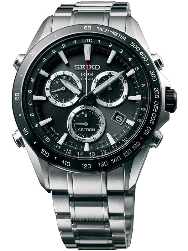 Seiko Astron GPS Solar Cronógrafo Esfera Negra Acero SSE011