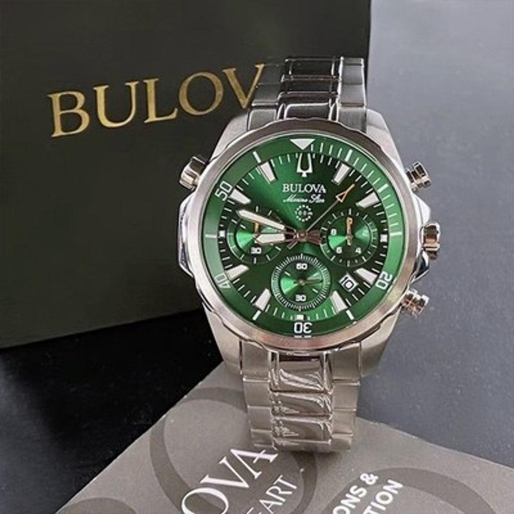 Bulova Men's Marine Star 96B396 Green Dial 43MM