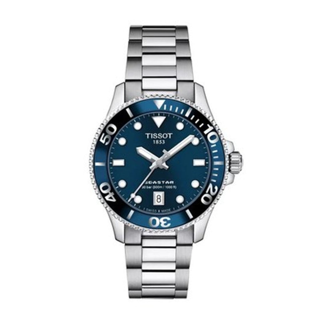 Tissot Seastar 1000 36mm Blue Dial Stainless Steel Men's Watch T1202101104100