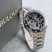 Bulova Marine Star 98B401 Men's Chronograph Quartz Black Dial Watch 41.5mm