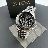 Bulova Men Bulova Classic Marine Star Black Dial Chronograph 98B401 Quartz Watch 41.5mm