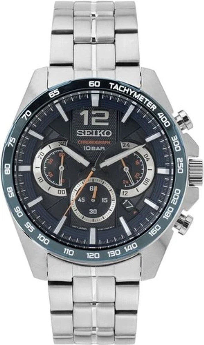 Seiko Essentials Chronograph Quartz Blue Dial Men's Watch SSB345P1