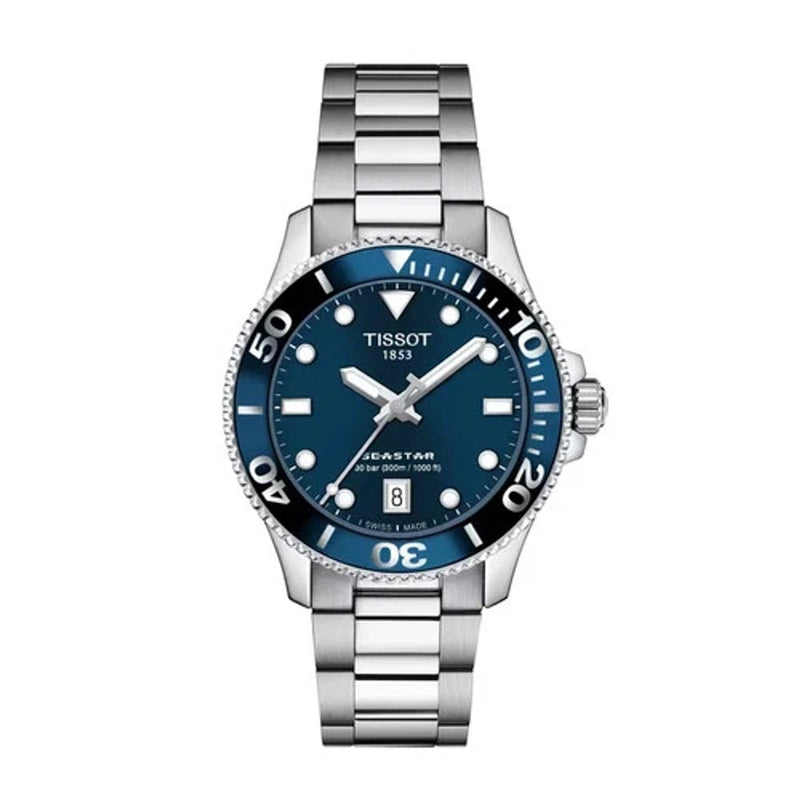 Tissot Seastar 1000 36mm Blue Dial Stainless Steel Men's Watch T1202101104100