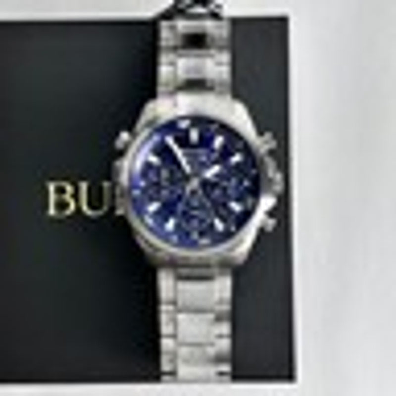 Bulova Men's Marine Star 96B256 Blue Dial Quartz Chronograph Watch 43MM