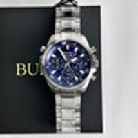 Bulova Men's Marine Star 96B256 Blue Dial Quartz Chronograph Watch 43MM