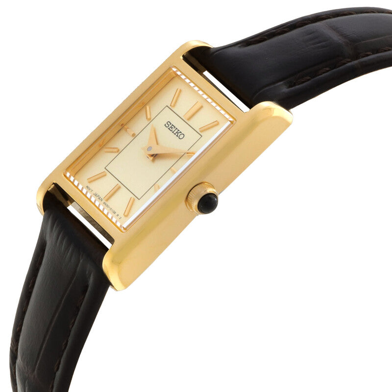 Reloj Seiko Classic Cuarzo - Esfera Dorada, Dama (SWR110P1)