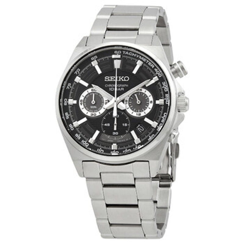 Seiko Chronograph Quartz Black Dial Men's Watch SSB379