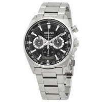 Seiko Chronograph Quartz Black Dial Men's Watch SSB379