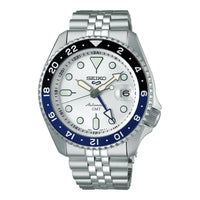 Reloj SEIKO SSK033 Automático 5 Sports GMT para Hombre - Acero Inoxidable, Esfera Plateada