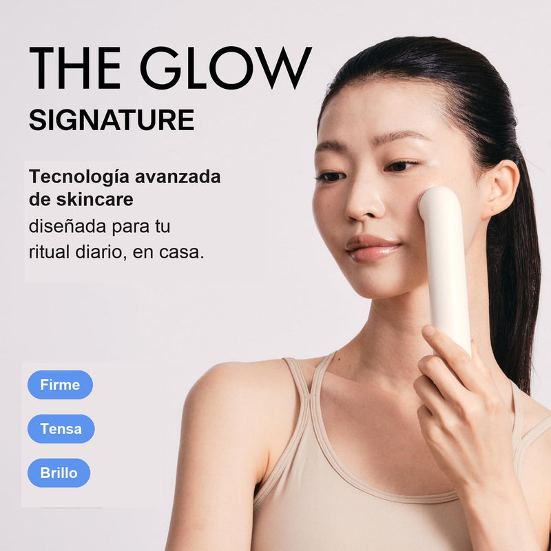 THOME The Glow Signature - Masajeador facial, para piel de aspecto firme, textura suave y brillo radiante, herramienta de belleza ligera en casa, 4.83 oz