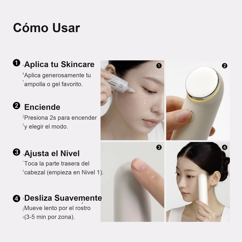 THOME The Glow Signature - Masajeador facial, para piel de aspecto firme, textura suave y brillo radiante, herramienta de belleza ligera en casa, 4.83 oz