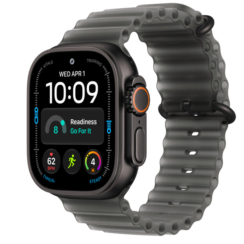 Apple Watch Ultra 4 Black Titanium Ocean Band Negro Translúcido - fondo blanco 1000x1000