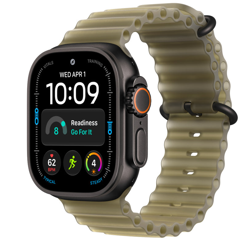 Apple Watch Ultra 4 Black Titanium Ocean Band Kelp Translúcido - fondo blanco 1000x1000