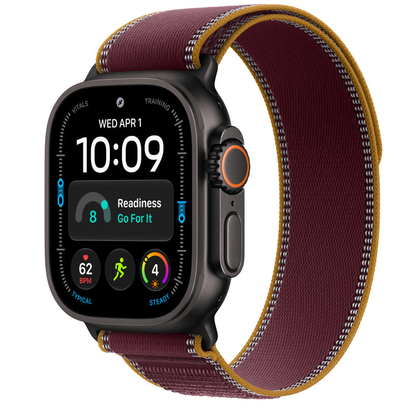 Apple Watch Ultra 4 Black Titanium Trail Loop Borgoña - fondo blanco 1000x1000