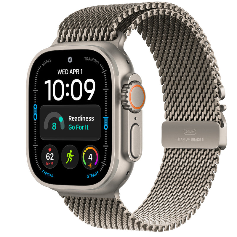Apple Watch Ultra 4 Natural Titanium Milanese Loop Titanio Natural - fondo blanco 1000x1000