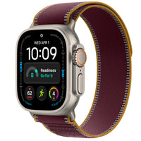 Apple Watch Ultra 4 Natural Titanium Trail Loop Borgoña - fondo blanco 1000x1000