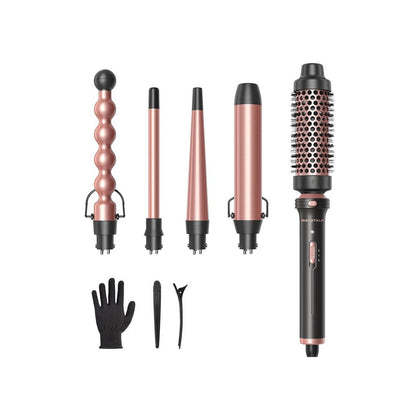 Wavytalk Juego de rizadores 5 en 1 con cepillo térmico y varitas rizadoras de cerámica intercambiables para peinados versátiles