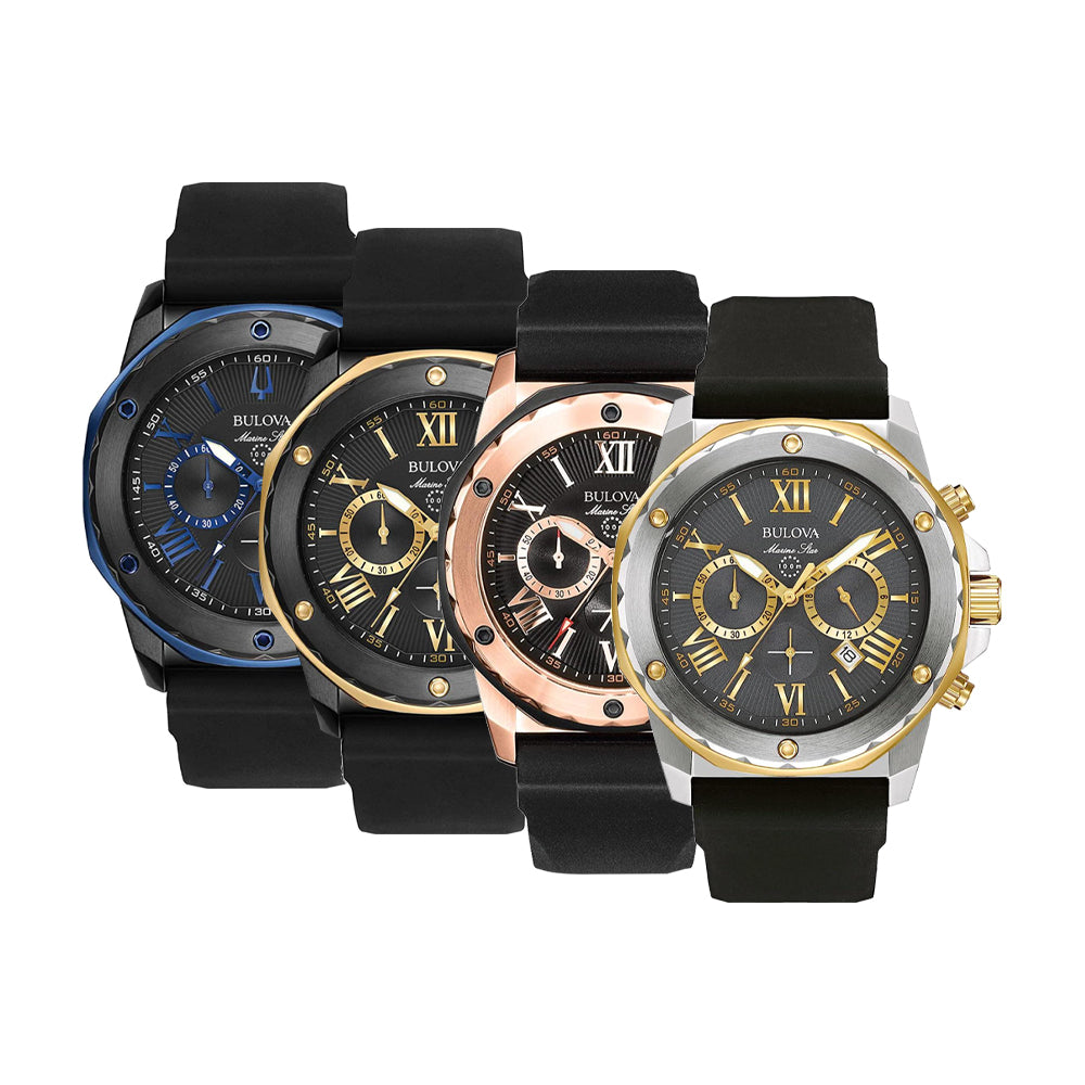 Bulova Marine Star Reloj cronógrafo con correa de silicona para hombre